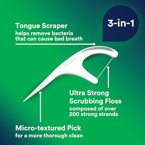 DenTek Triple Clean Advanced Clean Floss Picks, No Break & No Shred Floss, 150 Count, (Packaging May Vary)-UPStoxs