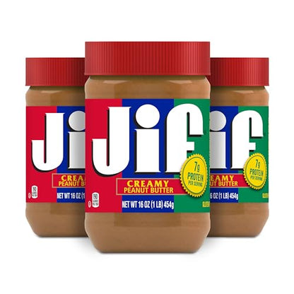 Jif Creamy Peanut Butter, 16 Ounces (Pack of 3)-UPStoxs