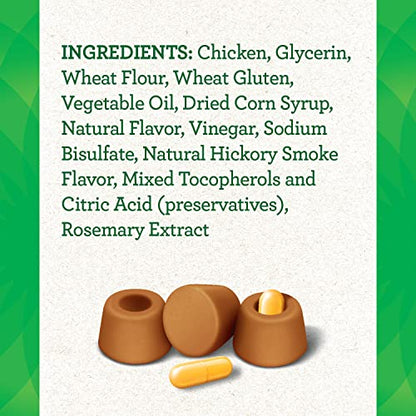 Greenies Pill Pockets for Dogs Capsule Size Natural Soft Dog Treats Chicken Flavor, 15.8 oz. Pack (60 Treats)-UPStoxs