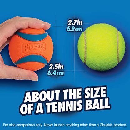 Chuckit Ultra Ball Dog Toy, Medium (2.5" Diameter), Pack of 8 with Chuckit Cleaning Bucket-UPStoxs