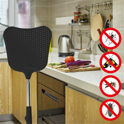 Foxany Telescopic Fly Swatters, Durable Plastic Fly Swatter Heavy Duty Set, Flyswatter with Stainless Steel Handle for Indoor/Outdoor/Classroom (2 Pack)-UPStoxs
