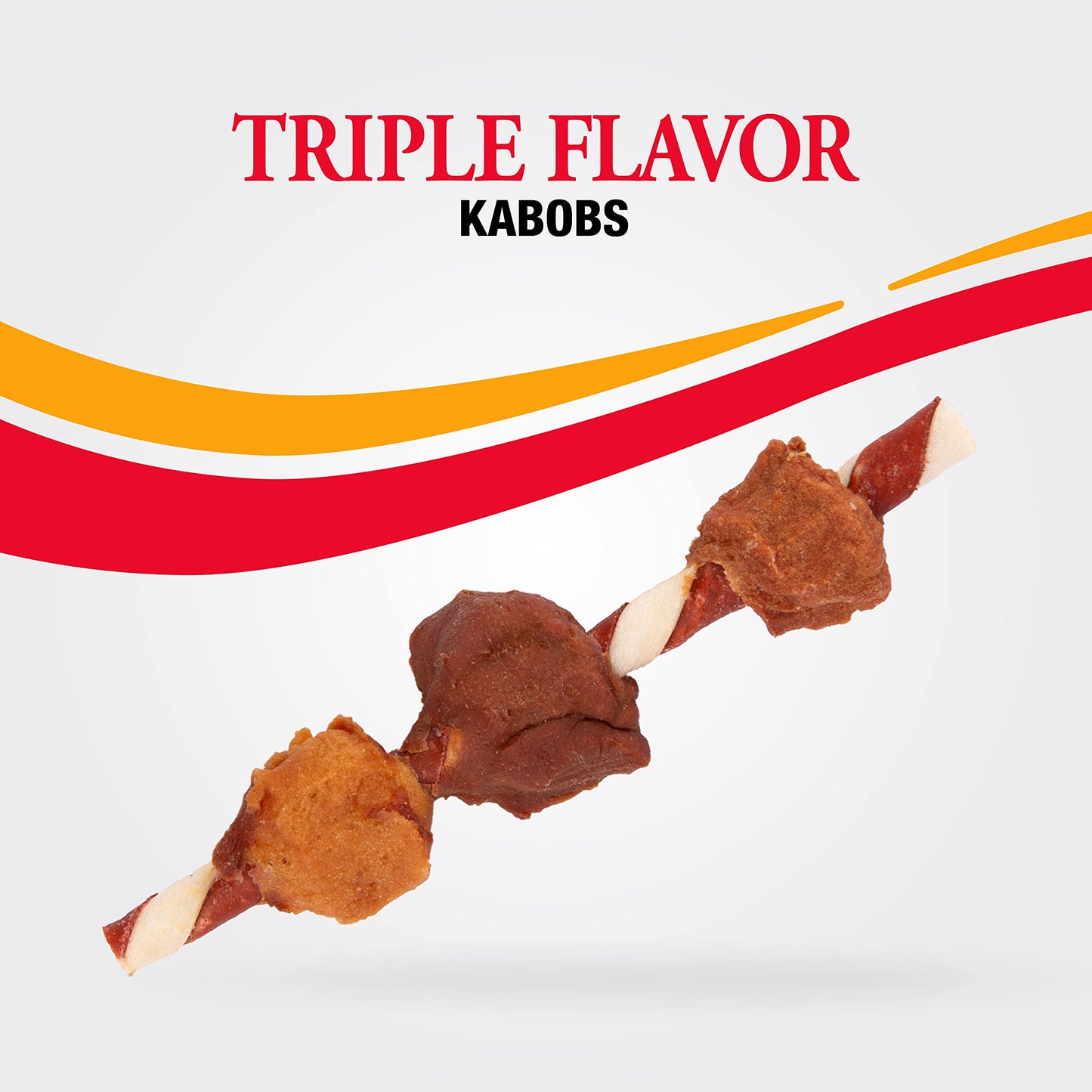 Good'n'Fun Triple Flavor Kabobs 48 Ounce, Rawhide Snack for All Dogs-UPStoxs