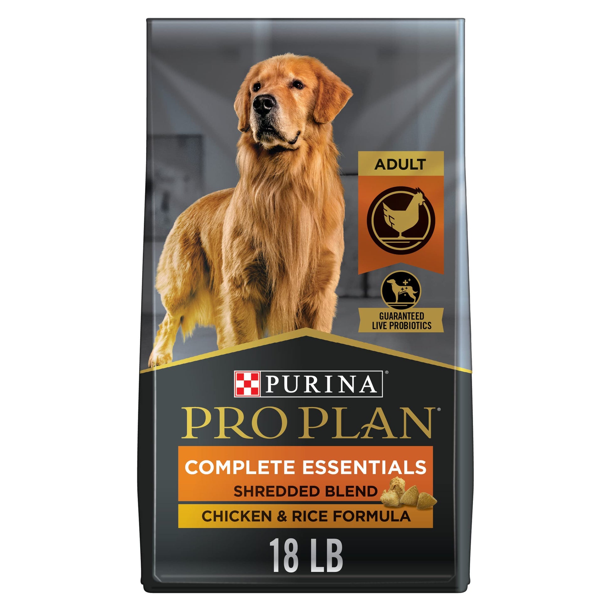 Purina Pro Plan High Protein Dog Food With Probiotics for Dogs, Shredded Blend Chicken & Rice Formula - 18 lb. Bag-UPStoxs