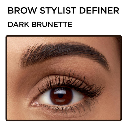 L'Oreal Paris Makeup Brow Stylist Definer Waterproof Eyebrow Pencil, Ultra-Fine Mechanical Pencil, Draws Tiny Brow Hairs and Fills in Sparse Areas and Gaps, Dark Brunette, 0.003 Ounce (Pack of 1)-UPStoxs
